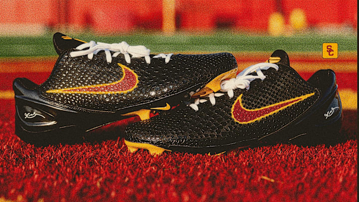 The USC Trojans unveiled the Nike Kobe 6 football cleats in a player-exclusive colorway.