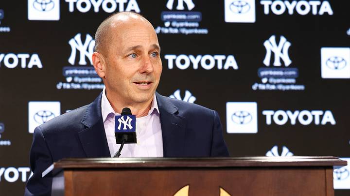 Brian Cashman speaks during a press conference at Yankee Stadium. Brian Cashman speaks during a press conference at Yankee Stadium.