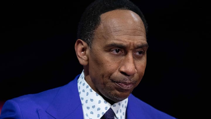 December 9, 2023: ESPN broadcaster Stephen A. Smith before the in-season tournament championship