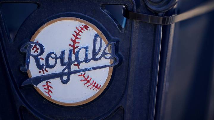 Apr 1, 2021; Kansas City, Missouri, USA; A general view of the Kansas City Royals logo on seats with complimentary flags for fans before the Opening Day game against the Texas Rangers Kauffman Stadium. Mandatory Credit: Denny Medley-USA TODAY Sports Apr 1, 2021; Kansas City, Missouri, USA; A general view of the Kansas City Royals logo on seats with complimentary flags for fans before the Opening Day game against the Texas Rangers Kauffman Stadium. Mandatory Credit: Denny Medley-USA TODAY Sports