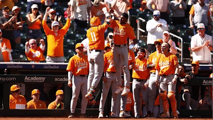 Tennessee Baseball celebrates another home run Tennessee Baseball celebrates another home run
