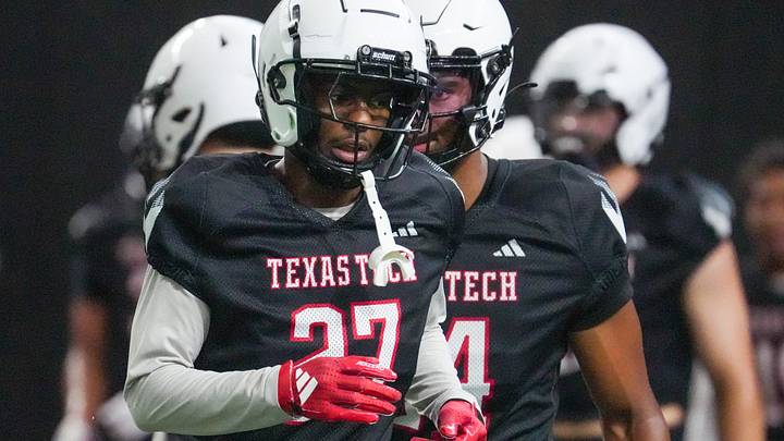 Texas Tech's Amier Boyd goes through a drill during football practice, Thursday, Aug. 6, 2026, at the Womble Football Center. Texas Tech's Amier Boyd goes through a drill during football practice, Thursday, Aug. 6, 2026, at the Womble Football Center.