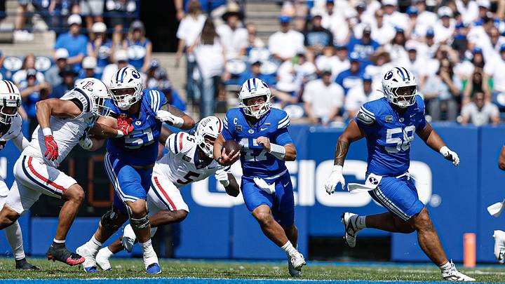 BYU QB Bear Bachmeier against Arizona BYU QB Bear Bachmeier against Arizona