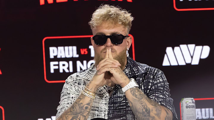 Jake Paul during a press conference at Fanatics Fest in New York City on August 19, 2024.