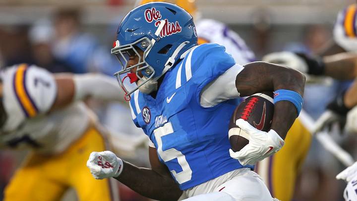 Ole Miss Rebels running back Kewan Lacy (5) carries the ball against the Louisiana State Tigers during the first half at Vaught-Hemingway Stadium. Ole Miss Rebels running back Kewan Lacy (5) carries the ball against the Louisiana State Tigers during the first half at Vaught-Hemingway Stadium.