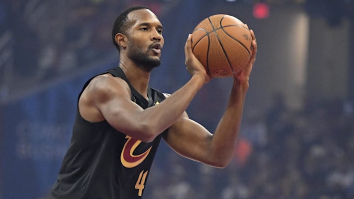 Oct 31, 2025; Cleveland, Ohio, USA; Cleveland Cavaliers center Evan Mobley (4) looks to shoot in the first quarter against the Toronto Raptors at Rocket Arena. Mandatory Credit: David Richard-Imagn Images Oct 31, 2025; Cleveland, Ohio, USA; Cleveland Cavaliers center Evan Mobley (4) looks to shoot in the first quarter against the Toronto Raptors at Rocket Arena. Mandatory Credit: David Richard-Imagn Images