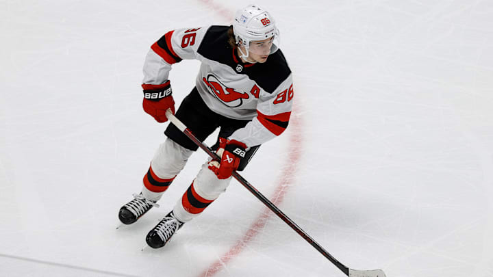 New Jersey Devils center Jack Hughes (86). Mandatory Credit: Isaiah J. Downing-Imagn Images