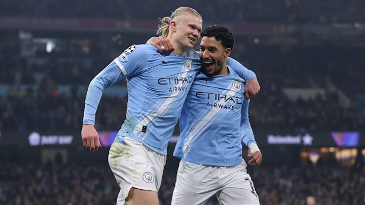 El noruego Erling Haaland y el egipcio Omar Marmoush festejando un tanto en la Champions League