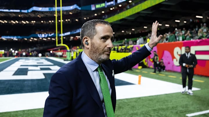 Feb 9, 2025; New Orleans, LA, USA; Philadelphia Eagles general manager Howie Roseman against the Kansas City Chiefs during Super Bowl LIX at Ceasars Superdome. Mandatory Credit: Mark J. Rebilas-Imagn Images Feb 9, 2025; New Orleans, LA, USA; Philadelphia Eagles general manager Howie Roseman against the Kansas City Chiefs during Super Bowl LIX at Ceasars Superdome. Mandatory Credit: Mark J. Rebilas-Imagn Images