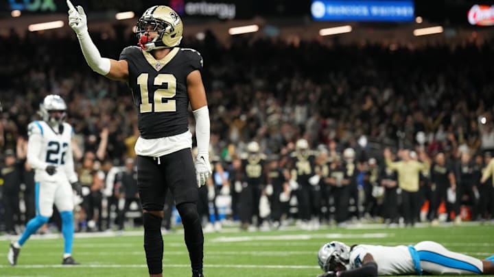 New Orleans Saints wide receiver Chris Olave New Orleans Saints wide receiver Chris Olave