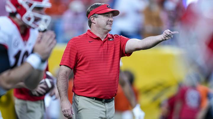 Sep 4, 2021; Charlotte, North Carolina, USA; Georgia Bulldogs head coach Kirby Smart during warm ups before the start of the first quarter against the Clemson Tigers at Bank of America Stadium. Mandatory Credit: Jim Dedmon-Imagn Images Sep 4, 2021; Charlotte, North Carolina, USA; Georgia Bulldogs head coach Kirby Smart during warm ups before the start of the first quarter against the Clemson Tigers at Bank of America Stadium. Mandatory Credit: Jim Dedmon-Imagn Images