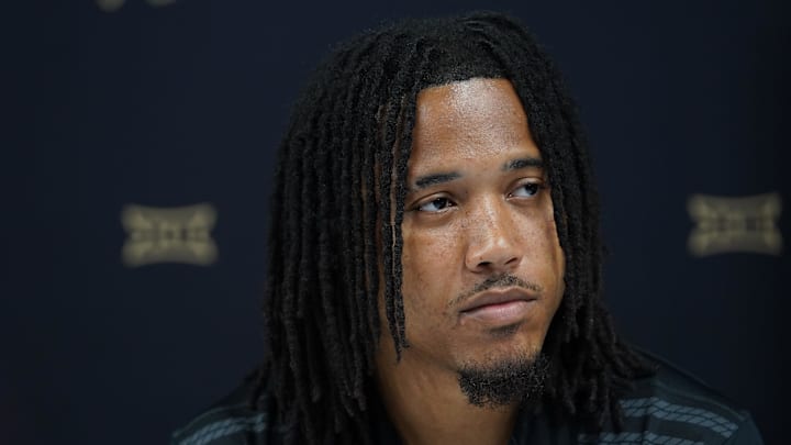 Jul 9, 2025; Frisco, TX, USA; Colorado quarterback Kaidon Salter speaks with the media during 2025 Big 12 Football Media Days at The Star. Jul 9, 2025; Frisco, TX, USA; Colorado quarterback Kaidon Salter speaks with the media during 2025 Big 12 Football Media Days at The Star.