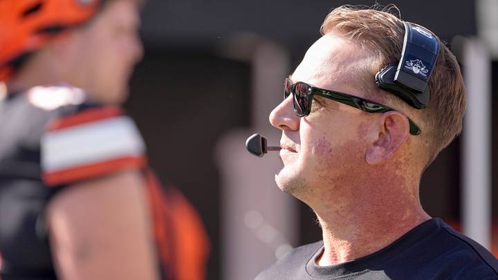 OSU head coach Eric Morris. OSU head coach Eric Morris.