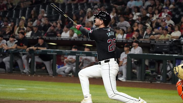 D-Backs outfielder Pavin Smith hits a walk-off home run against the Giants. Mandatory Credit: Rick Scuteri-USA TODAY Sports
