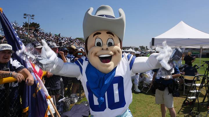 Dallas Cowboys mascot Rowdy at training camp at River Ridge Playing Fields. Dallas Cowboys mascot Rowdy at training camp at River Ridge Playing Fields.