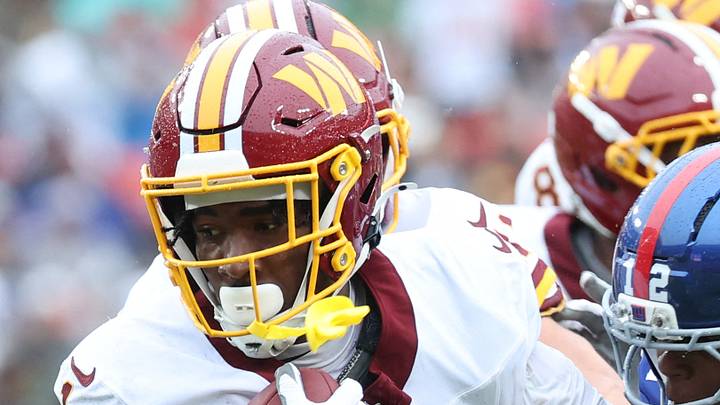 Washington Commanders running back Rachaad White Washington Commanders running back Rachaad White