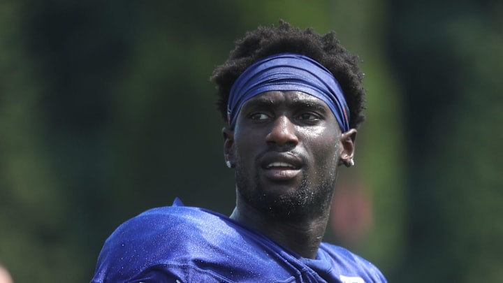 Bills Kaiir Elam practices a few drills after the end of the official practice day.