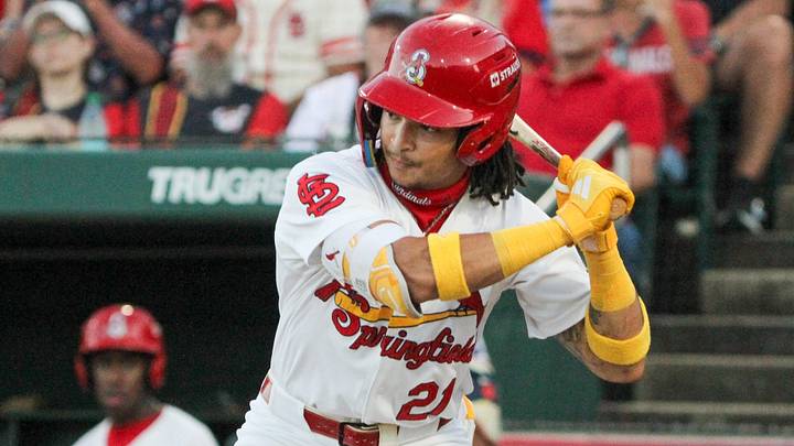 Springfield Cardinals' Tai Peete takes an at-bat against the Amarillo Sod Poodles in Game two of the Texas League Championship series in Springfield, Missouri on Tuesday, Sept. 22. Springfield Cardinals' Tai Peete takes an at-bat against the Amarillo Sod Poodles in Game two of the Texas League Championship series in Springfield, Missouri on Tuesday, Sept. 22.