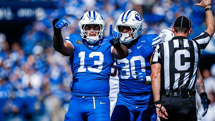BYU defensive end Tausili Akana gets a sack against Arizona BYU defensive end Tausili Akana gets a sack against Arizona