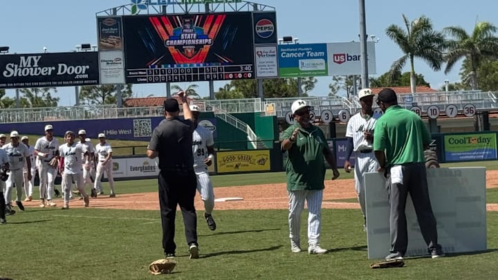 The Mater Academy Charter Lions found themselves down by five runs after three innings, but rallied to an 8-5 victory in the Class 5A state semifinals.