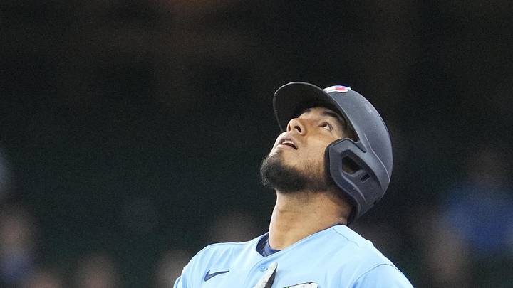 Apr 16, 2026; Milwaukee, Wisconsin, USA; Toronto Blue Jays second baseman Lenyn Sosa (50/ celebrates hitting a double in the third inning at American Family Field. Mandatory Credit: Michael McLoone-Imagn Images Apr 16, 2026; Milwaukee, Wisconsin, USA; Toronto Blue Jays second baseman Lenyn Sosa (50/ celebrates hitting a double in the third inning at American Family Field. Mandatory Credit: Michael McLoone-Imagn Images