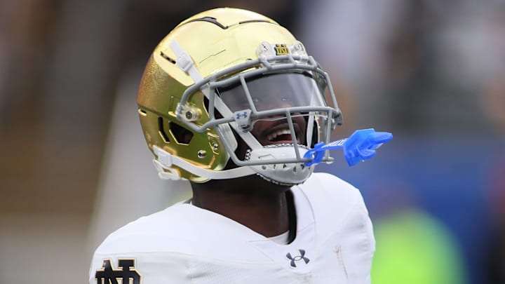 Notre Dame Fighting Irish running back Jeremiyah Love Notre Dame Fighting Irish running back Jeremiyah Love