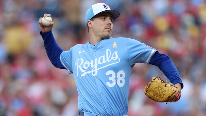 Sep 13, 2025; Philadelphia, Pennsylvania, USA; Kansas City Royals pitcher Ryan Bergert (38) throws a pitch against the Philadelphia Phillies during the first inning at Citizens Bank Park. Mandatory Credit: Bill Streicher-Imagn Images