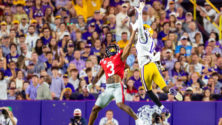 Tigers cornerback Zy Alexander breaks up a pass intended for Antwane Wells as the LSU Tigers take on Ole Miss. Tigers cornerback Zy Alexander breaks up a pass intended for Antwane Wells as the LSU Tigers take on Ole Miss.