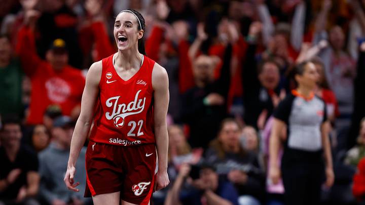 Caitlin Clark celebrates during an Indiana Fever vs. Washington Mystics game. Caitlin Clark celebrates during an Indiana Fever vs. Washington Mystics game.