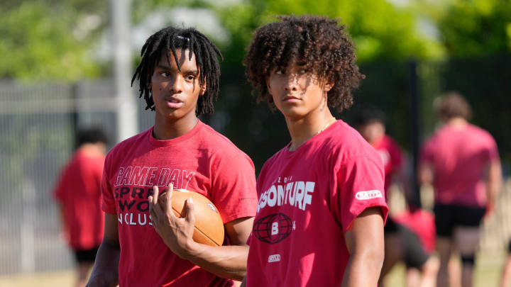 Brophy (Arizona) wide receiver Devin Fitzgerald, right, scored the game-winning touchdown last week.