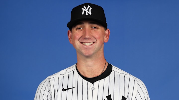 Feb 18, 2025; Tampa, FL, USA; New York Yankees player Eric Reyzelman (71) poses for a portrait during the Photo Day at George M. Steinbrenner Field. Mandatory Credit: New York Yankees via Imagn Images Feb 18, 2025; Tampa, FL, USA; New York Yankees player Eric Reyzelman (71) poses for a portrait during the Photo Day at George M. Steinbrenner Field. Mandatory Credit: New York Yankees via Imagn Images