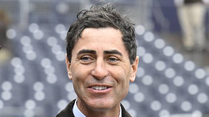 Mar 27, 2025; San Diego, California, USA; San Diego Padres general manager A.J. Preller looks on before an Opening Day baseball game between the San Diego Padres and the Atlanta Braves at Petco Park. Mandatory Credit: Denis Poroy-Imagn Images
Mar 27, 2025; San Diego, California, USA; San Diego Padres general manager A.J. Preller looks on before an Opening Day baseball game between the San Diego Padres and the Atlanta Braves at Petco Park. Mandatory Credit: Denis Poroy-Imagn Images