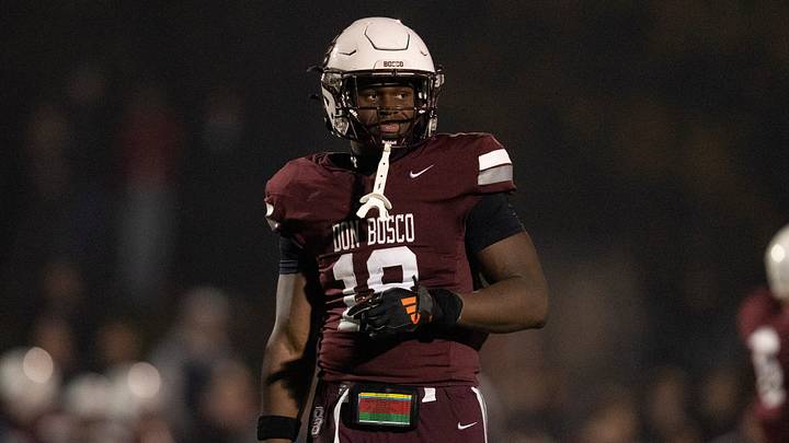 Mikahi Allen (18) of Don Bosco Prep (N.J.) is one of 51 high school linebackers on the watch list for this year's Butkus Award.