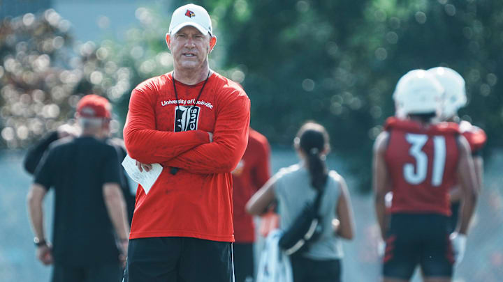 Louisville Cardinals head football coach Jeff Brohm