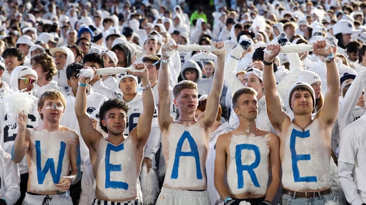 Penn State students cheer on the Nittany Lions during a 2024 Big Ten football game vs. Washington at Beaver Stadium. Penn State students cheer on the Nittany Lions during a 2024 Big Ten football game vs. Washington at Beaver Stadium.