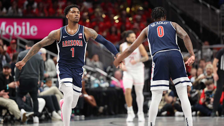 Fifth-year senior guard Caleb Love (1) leads Arizona into the 2025 NCAA Tournament. Fifth-year senior guard Caleb Love (1) leads Arizona into the 2025 NCAA Tournament.