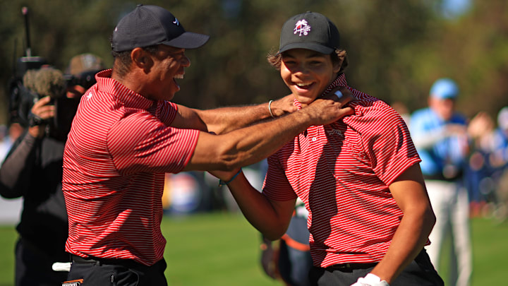 Tiger Woods, Charlie Woods at the PNC Championship - Round Two