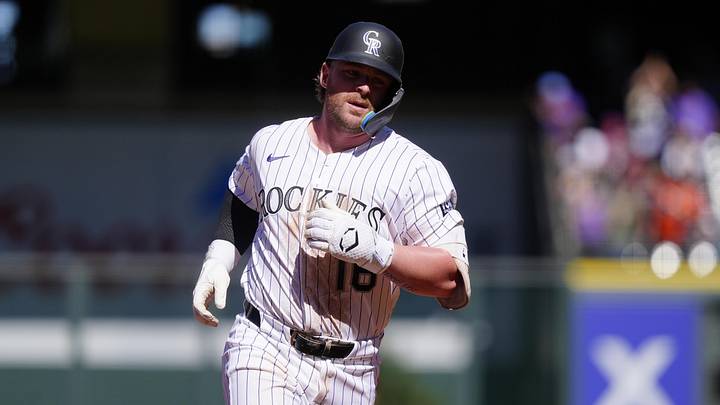 Colorado Rockies first base Blaine Crim. Colorado Rockies first base Blaine Crim.