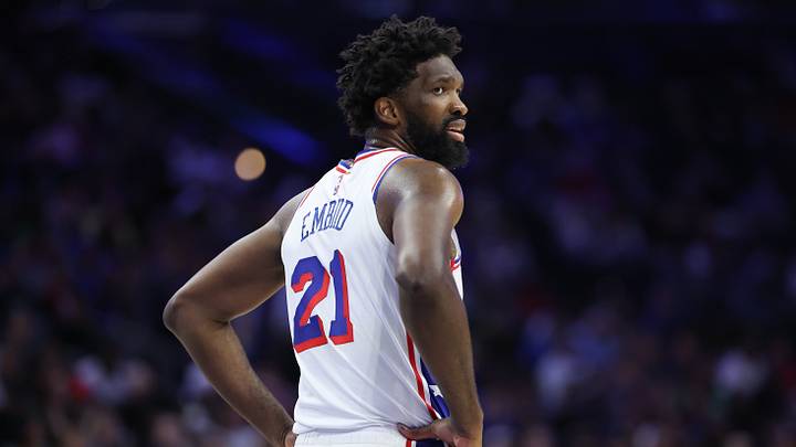 Oct 16, 2026; Philadelphia, Pennsylvania, USA; Philadelphia 76ers center Joel Embiid (21) looks on during the third quarter against the Boston Celtics at Xfinity Mobile Arena. Mandatory Credit: Bill Streicher-Imagn Images Oct 16, 2026; Philadelphia, Pennsylvania, USA; Philadelphia 76ers center Joel Embiid (21) looks on during the third quarter against the Boston Celtics at Xfinity Mobile Arena. Mandatory Credit: Bill Streicher-Imagn Images