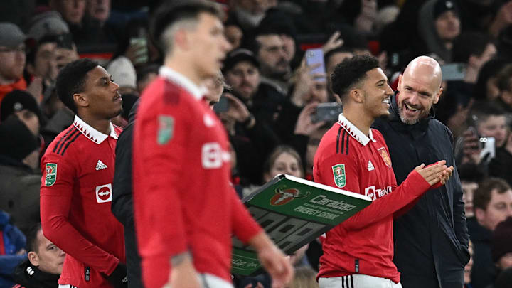 Jadon Sancho has not played under Erik Ten Hag since the pair fell out.