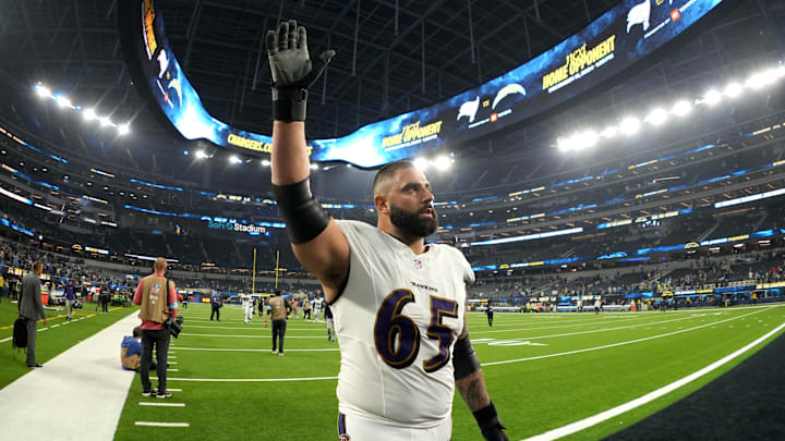 Baltimore Ravens guard Patrick Mekari Baltimore Ravens guard Patrick Mekari