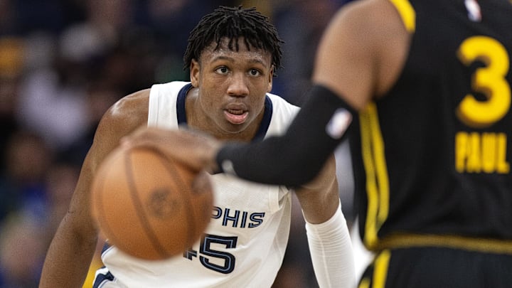 Mar 20, 2024; San Francisco, California, USA; Memphis Grizzlies forward GG Jackson II (45) guards