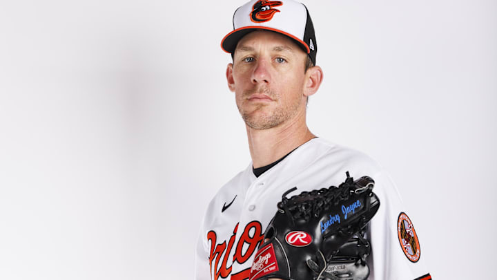 Feb 18, 2026; Sarasota, FL, USA; Baltimore Orioles pitcher Chris Bassitt (40) poses for media day. Feb 18, 2026; Sarasota, FL, USA; Baltimore Orioles pitcher Chris Bassitt (40) poses for media day.