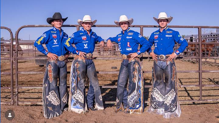 The saddle bronc riding Wright brothers, Ryder, Rusty, Stetson and Statler.