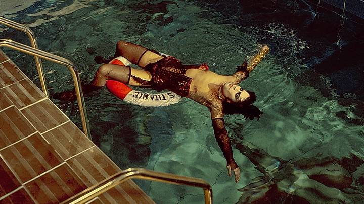 Frank N Furter in the pool in 'The Rocky Horror Picture Show'