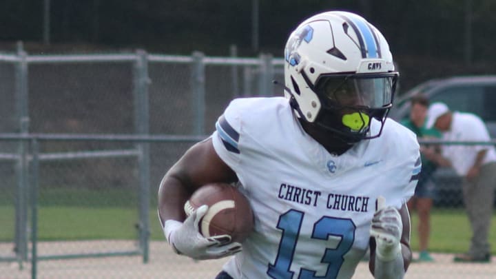 Christ Church football vs. Woodruff in McDonald's Kick-Off Classic at Chapman. Cavaliers running back Michael Martin II.