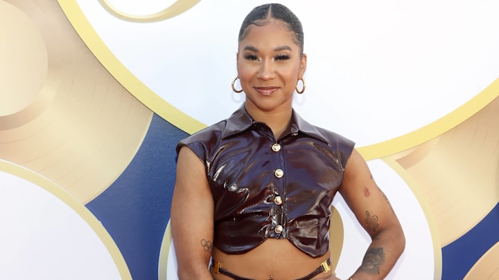 Olympic champion Jordan Chiles on the Gold Meets Golden 10th Anniversary Year Event red carpet. Olympic champion Jordan Chiles on the Gold Meets Golden 10th Anniversary Year Event red carpet.