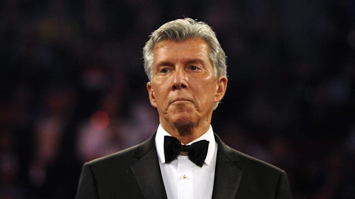 Sep 28, 2013; Montreal, Quebec, Canada; Michael Buffer during the Adonis Stevenson (not pictured) and Tavoris Cloud (not pictured) light-heavyweight WBC world championship bout at the Bell Centre. Mandatory Credit: Eric Bolte-Imagn Images Sep 28, 2013; Montreal, Quebec, Canada; Michael Buffer during the Adonis Stevenson (not pictured) and Tavoris Cloud (not pictured) light-heavyweight WBC world championship bout at the Bell Centre. Mandatory Credit: Eric Bolte-Imagn Images