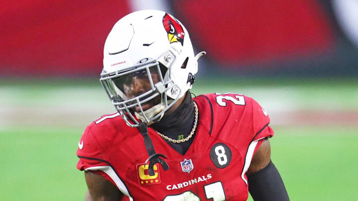 Dec 20, 2020; Glendale, Arizona, USA; Arizona Cardinals cornerback Patrick Peterson (21) against the Dec 20, 2020; Glendale, Arizona, USA; Arizona Cardinals cornerback Patrick Peterson (21) against the