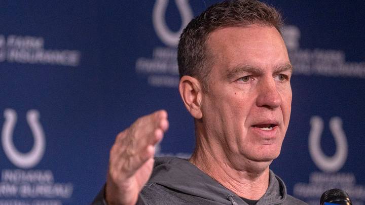 New Indianapolis Colts Defensive Coordinator Lou Anarumo speaks during a press conference Thursday, Jan. 23, 2025 at the Colts practice facility, the Indiana Farm Bureau Football Center.